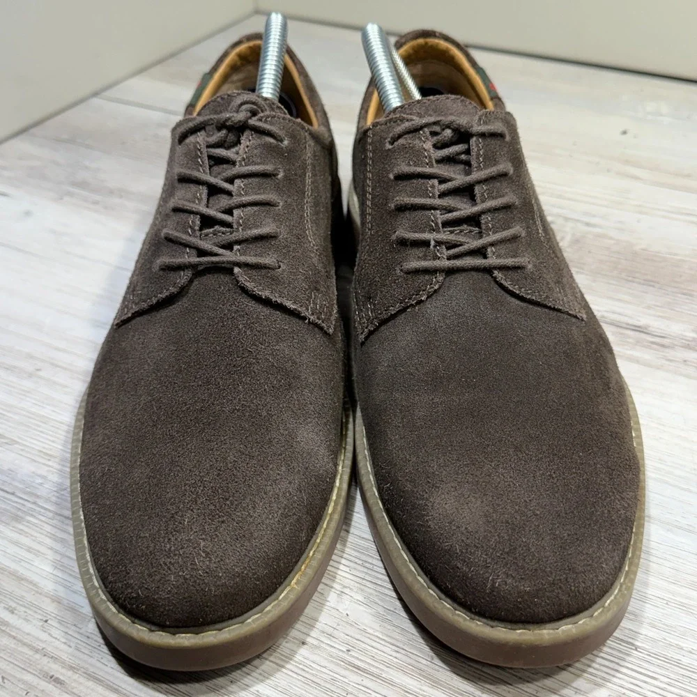 GH Bass Pasadena Suede Shoes Mens 8 W Buck Tan Leather Lace Up Oxford Derbies